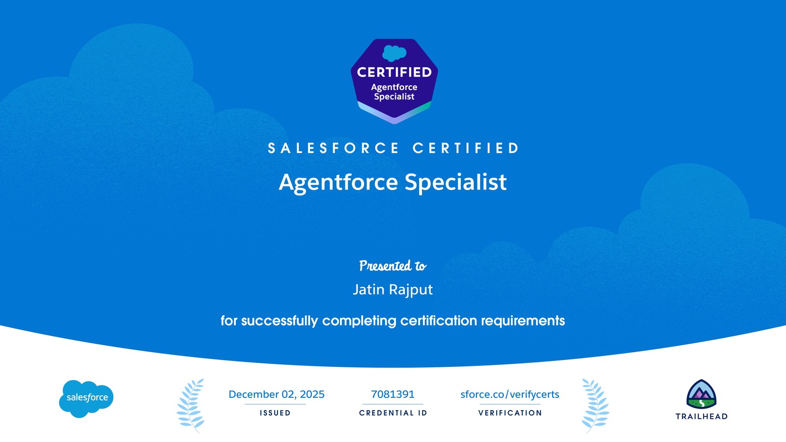 Agentforce Specialist Certificate